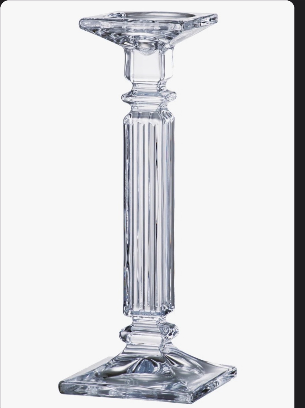 Elegant Clear Glass Pillar Column Candle Holders - 2 sizes